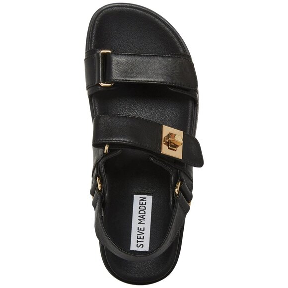 Steve Madden Womens Mona Strap Sandal MONA04S1 Black Leather 8.5M - Picture 10 of 11